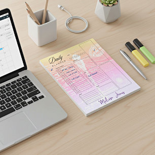 Pastell-Libelle personalisierter Tagesplaner Notizblock