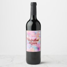 Pastell-Liebe und Romantik Valentinstag Weinlabel