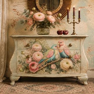 Pastell-Liebesspätzchen & Ranunculus-Decoupage-Pap Seidenpapier