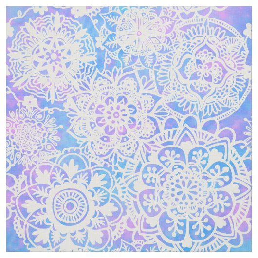 Pastell Lila Blue Mandala Muster Stoff (Muster)
