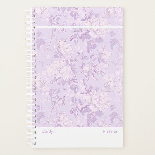 Pastell-Lila-Blumenmuster Kleiner Planer (Vorderseite)