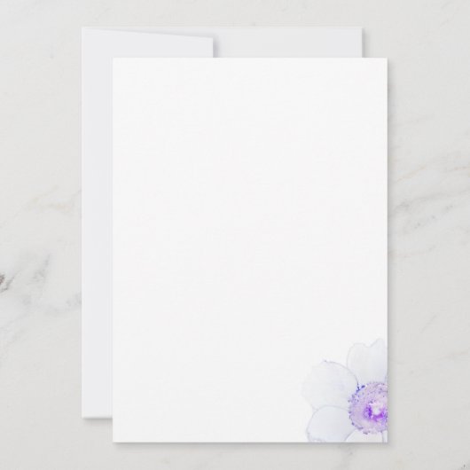 Pastell-lila-Blüten-Brautparty Einladung (Rückseite)