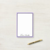 Pastell Lila Border Beruflich Einfache Bezeichnung Post-it Klebezettel (Auf Schreibtisch)