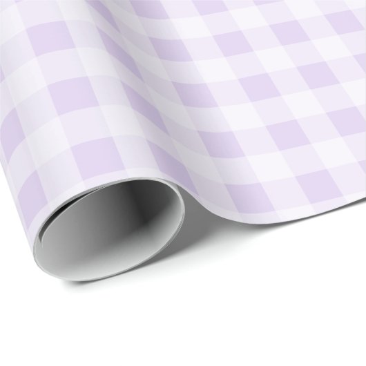 Pastell-Lila-Gingham-Karo Geschenkpapier (Rolleneckpunkt)