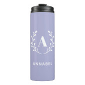 Pastell Lila Kränze-Monogramm Thermosbecher (Vorderseite)