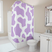 Pastell lila Kuhprägung Kawaii Duschvorhang (Beispiel)