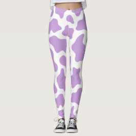 Pastell lila Kuhprägung Kawaii Leggings