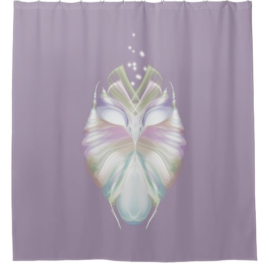 Pastell Lila Oracle Owl Duschvorhang (Vorderseite)