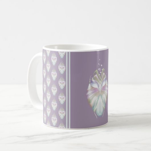 Pastell Lila Oracle Owl Kaffeetasse (Vorderseite Links)