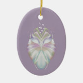Pastell Lila Oracle Owl Keramik Ornament (Vorne)