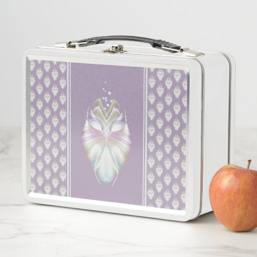 Pastell Lila Oracle Owl Metall Brotdose (Beispiel)