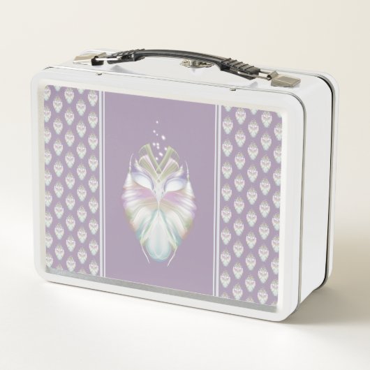 Pastell Lila Oracle Owl Metall Brotdose (Rückseite)