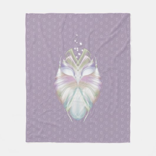 Pastell Lila Oracle Owl Monogram Fleecedecke (Vorderseite)