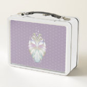 Pastell Lila Oracle Owl Monogram Metall Brotdose (Rückseite)