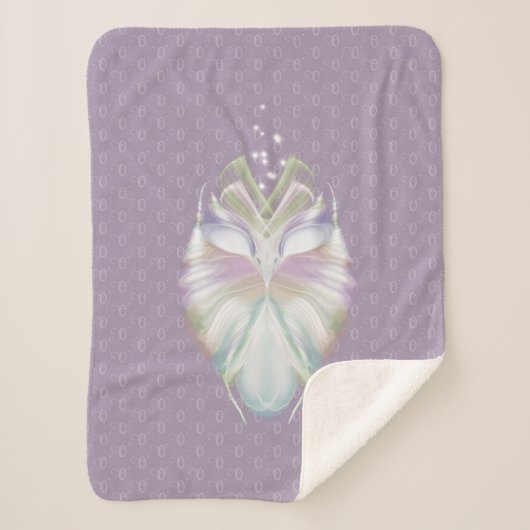 Pastell Lila Oracle Owl Monogram Sherpadecke (Vorderseite)