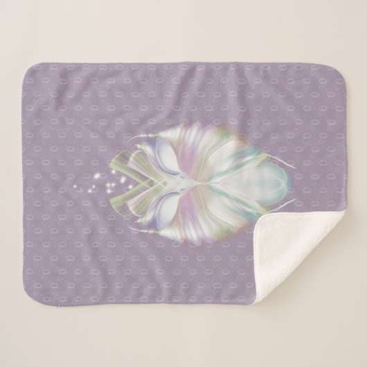 Pastell Lila Oracle Owl Monogram Sherpadecke (Vorderseite (Horizontal))