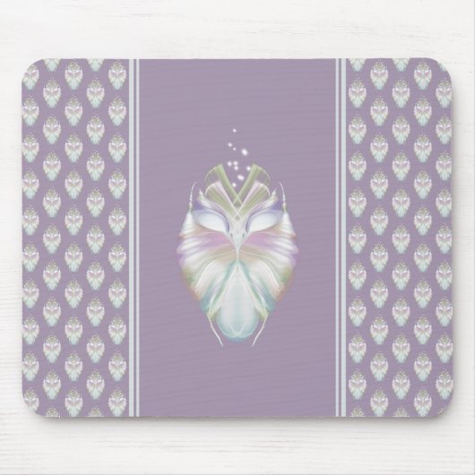 Pastell Lila Oracle Owl Mousepad (Vorne)