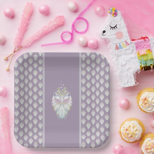 Pastell Lila Oracle Owl Pappteller (Party)