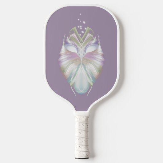 Pastell Lila Oracle Owl Pickleball Schläger (Vorderseite)