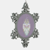 Pastell Lila Oracle Owl Schneeflocken Zinn-Ornament (Links)