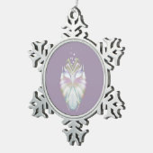 Pastell Lila Oracle Owl Schneeflocken Zinn-Ornament (Rechts)