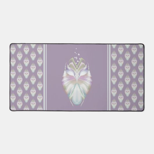 Pastell Lila Oracle Owl Schreibtischunterlage (Vorderseite)