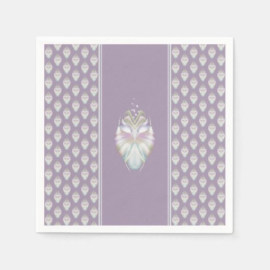 Pastell Lila Oracle Owl Serviette (Vorderseite)