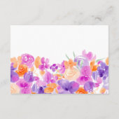 Pastell lila orangefarbene Blumenbücher für die Ba Begleitkarte (Rückseite)