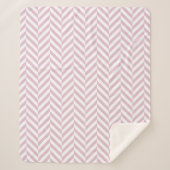 Pastell Lila rosa Herringbone-Muster Sherpadecke (Vorderseite)