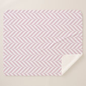 Pastell Lila rosa Herringbone-Muster Sherpadecke (Vorderseite (Horizontal))