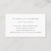 Pastell Lila Türkis skizziert Eyes Lashes Visitenkarte (Rückseite)