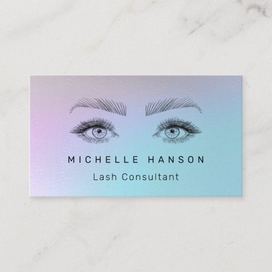 Pastell Lila Türkis skizziert Eyes Lashes Visitenkarte (Vorderseite)