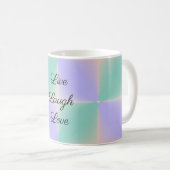 Pastell Lila und grüne Quadrate Kaffeetasse (VorderseiteRechts)