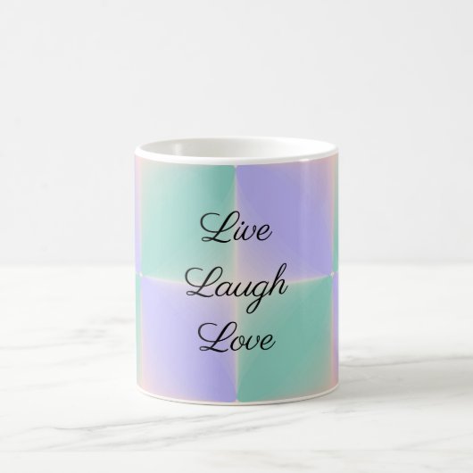 Pastell Lila und grüne Quadrate Kaffeetasse (Mittel)