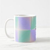Pastell Lila und grüne Quadrate Kaffeetasse (Links)