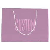 Pastell Lila und leicht rosa | Moderner bearbeitba Große Geschenktüte (Rückseite)