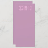 Pastell Lila und leicht rosa | Moderner bearbeitba Menükarte (Vorne/Hinten)