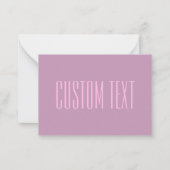 Pastell Lila und leicht rosa | Moderner bearbeitba Mitteilungskarte (Vorderseite)