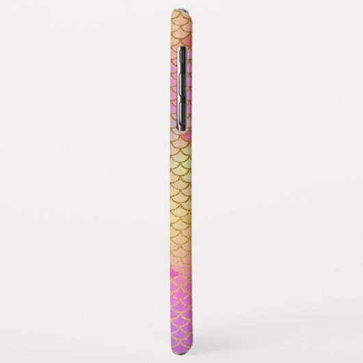 Pastell Lila und Orange Mermaid Scales Muster Case-Mate iPhone Hülle (Hinten/Links)