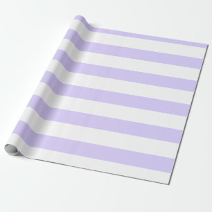 Pastell-Lila und weiße breite horizontale Streifen Geschenkpapier