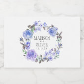 Pastell Lila Watercolor Floral | Hochzeit Lebensmitteletikett (Einzelnes Label)