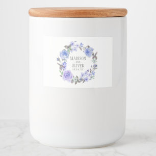 Pastell Lila Watercolor Floral   Hochzeit Lebensmitteletikett
