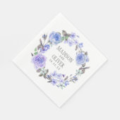 Pastell Lila Watercolor Floral | Hochzeit Serviette (Ecke)