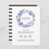 Pastell Lila Watercolor Floral| Überlaufhilfe Einladung (Vorne/Hinten)