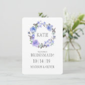 Pastell Lila Watercolor Floral| Überlaufhilfe Einladung (Stehend Vorderseite)