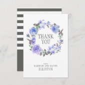 Pastell Lila Watercolor Floral| Vielen Dank Dankeskarte (Vorne/Hinten)