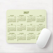 Pastell-Limettengrün 2027 Kalender Mousepad (Mit Mouse)