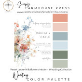 Pastell lose Wildblumen Moderner QR-Code RSVP Karte