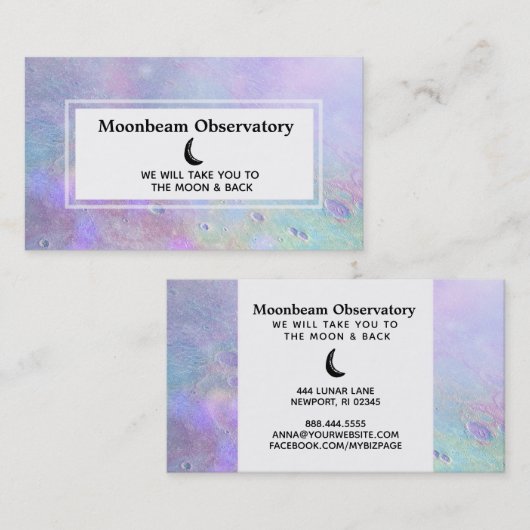 *~* Pastell Lunar Surface Moon Visitenkarte (Vorne/Hinten)