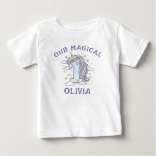 Pastell Magisches Einhorn Erster Geburtstag Baby T-shirt